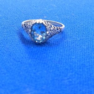 Blue Topaz Sterling Silver Ring